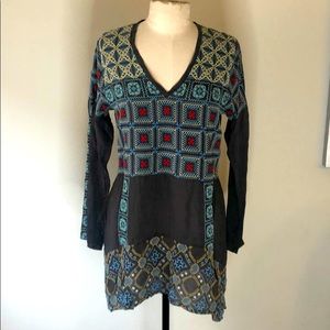 Johnny Was Embroidered Tunic Top